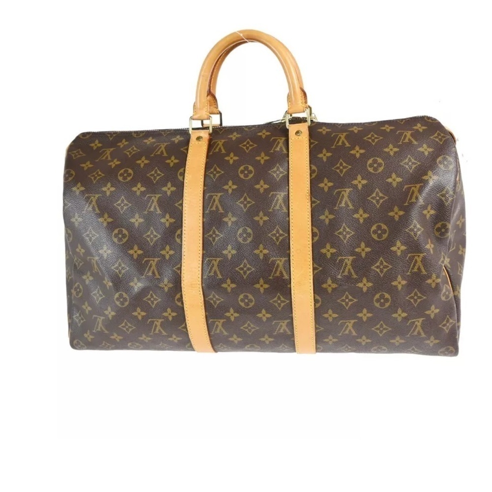 LOUIS VUITTON KEEPALL 50 TRAVEL DUFFEL MONOGRAM CANVAS Authentic - Picture 3 of 11